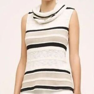 Anthropologie Dolan Women's Sleeveless Striped Cowl Neck Sweater S